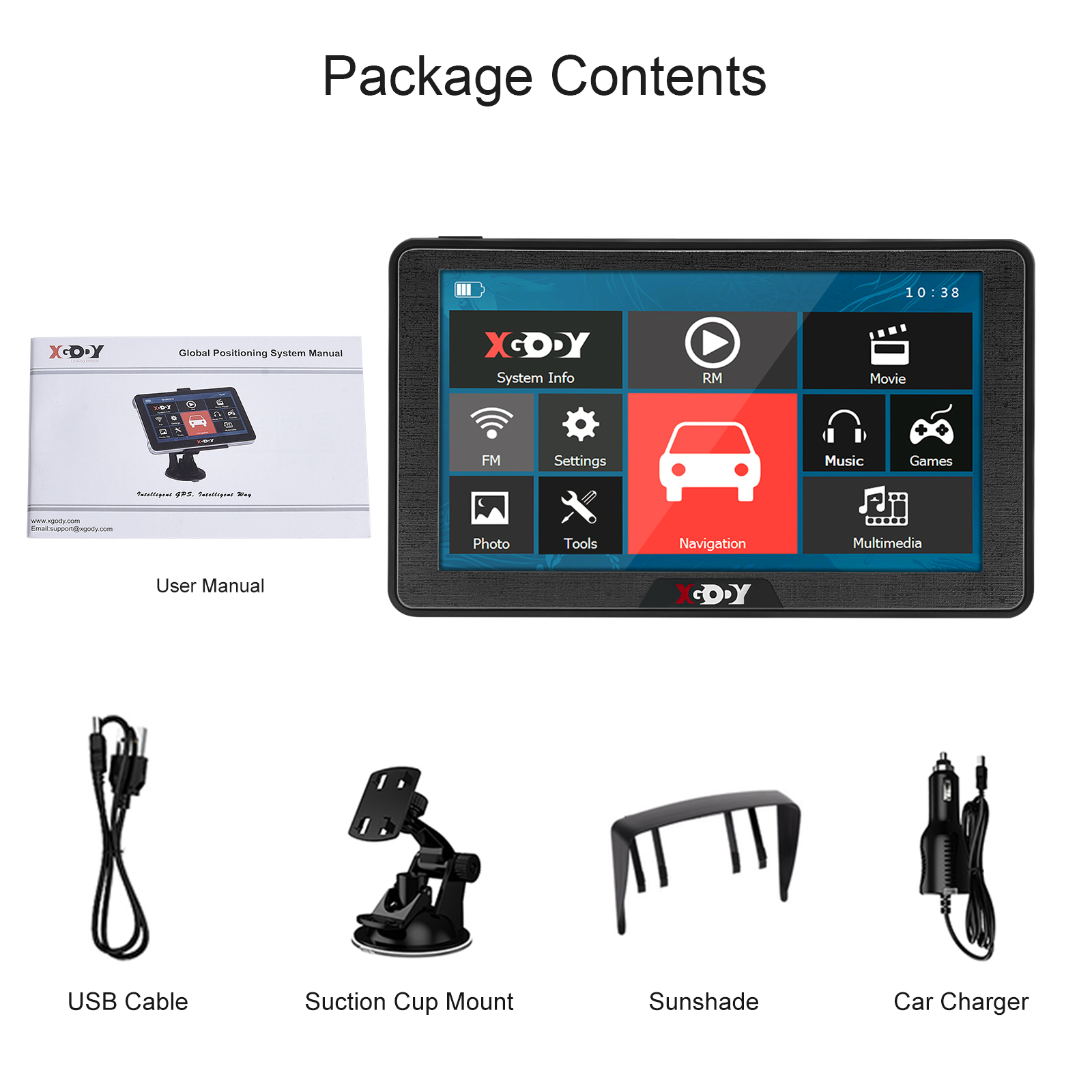 XGODY 7" Truck Car GPS Navigator Auto Navigation System Sat Nav Free AU Maps 16G - Picture 13 of 14
