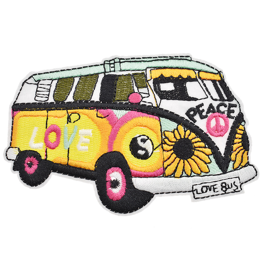 Love and Peace Bus Patch Embroidery Sew on Iron on Badge Appliques DIY ...