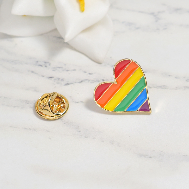 1pc Colorful Rainbow Heart Gay Les Pride Brooch Badge Lgbt Support Pin Ts Ebay 1182