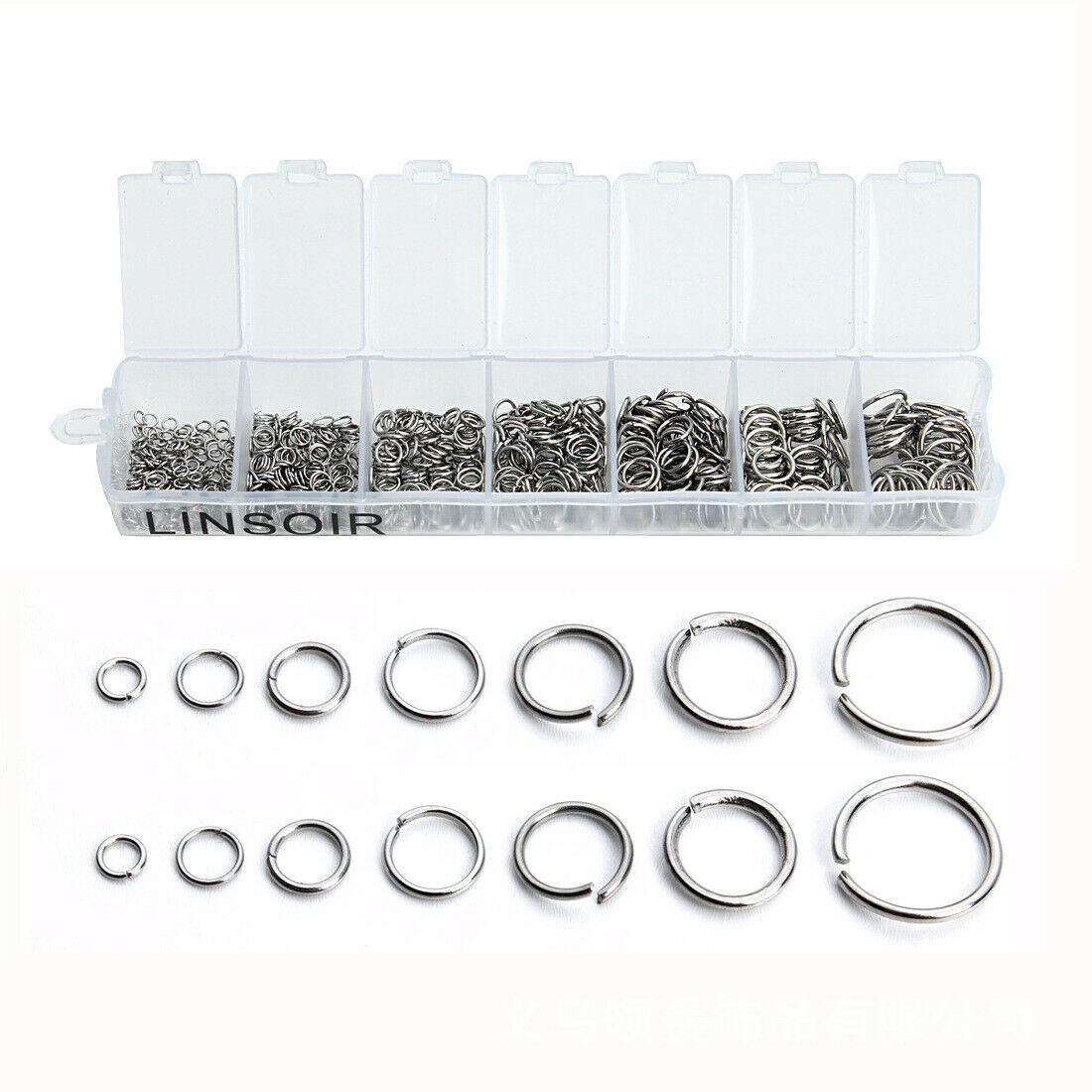 Mixed Size 3//4//5//6//7//8//10mm Stainless Steel Open Jump Rings DIY Jewelry