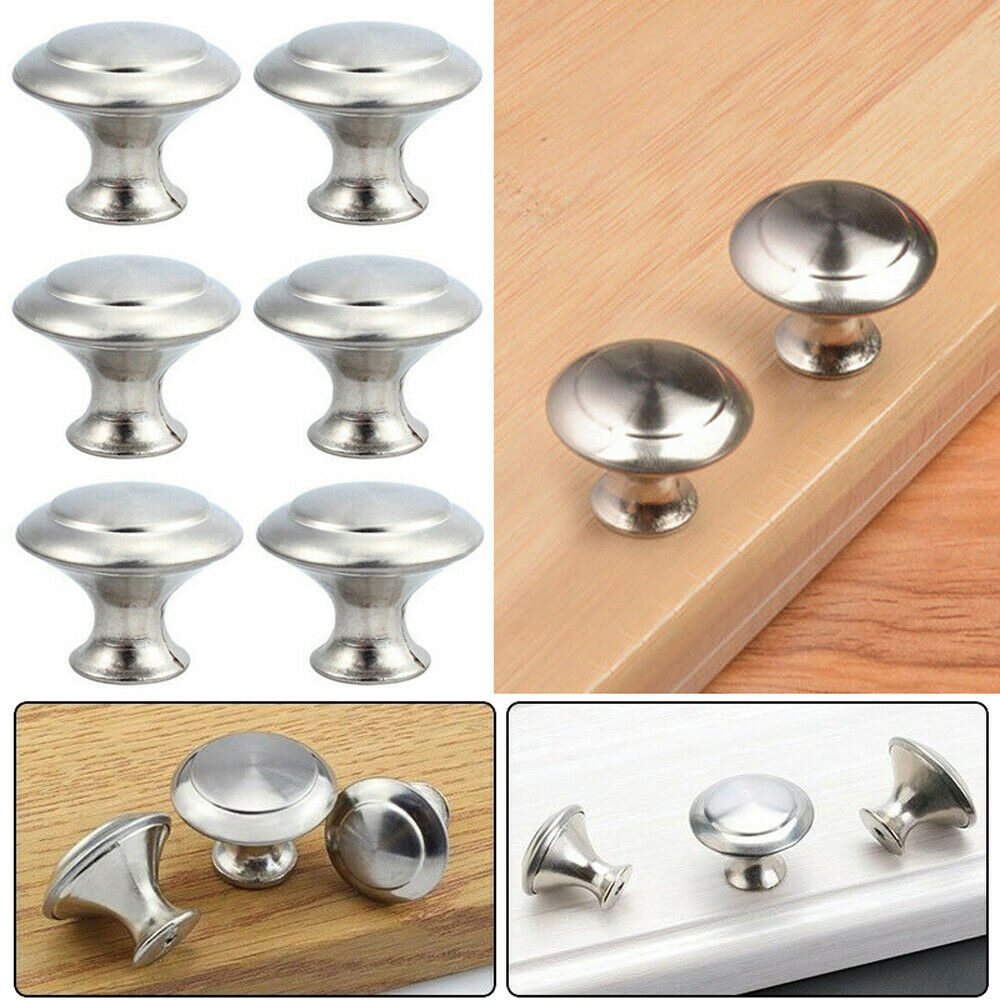 20pcs Brushed Satin Chrome Cupboard Door Drawer Knobs Handles