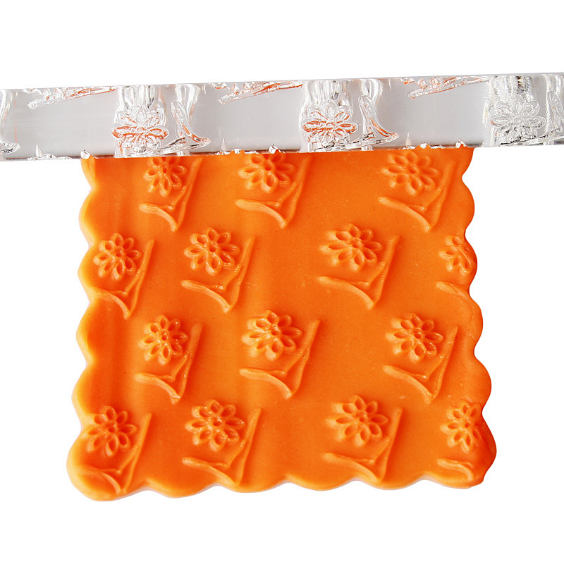 1PC Acrylic Transparent Rolling Pin Brick Carved Texture Polymer Embossing Tool - Picture 12 of 14