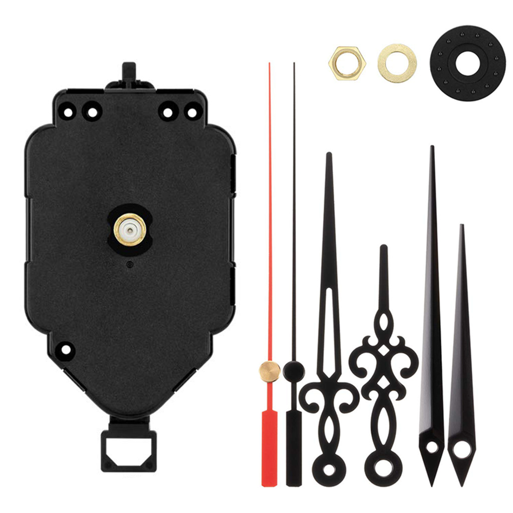 Quartz Pendulum Clock Black Movement DIY Replacement Kits With 2 Pairs