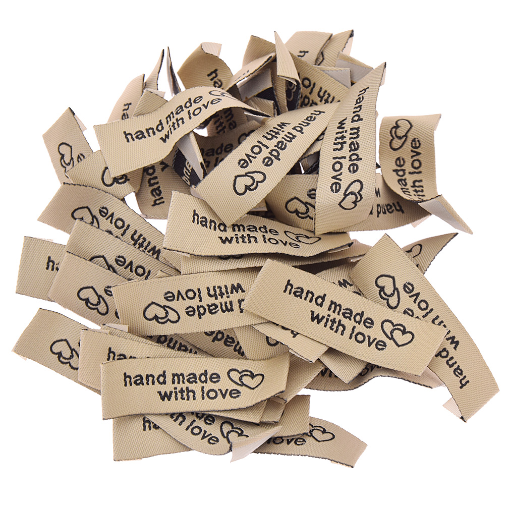 50Pcs Handmade With Love Cloth Labels For Garment Bag Sewing Tags  Accessories