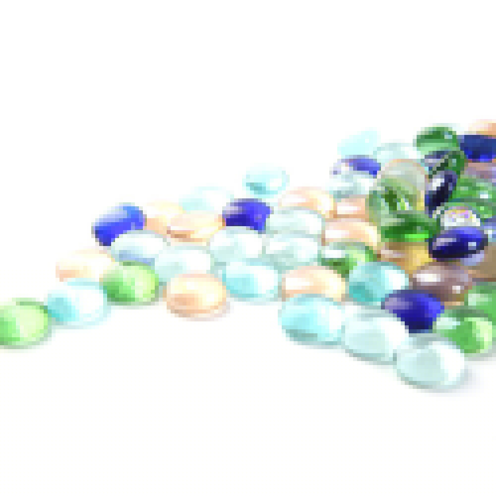 Mixed Color Glass Pebbles Stones Flat Marbles for Vase Fish Tank