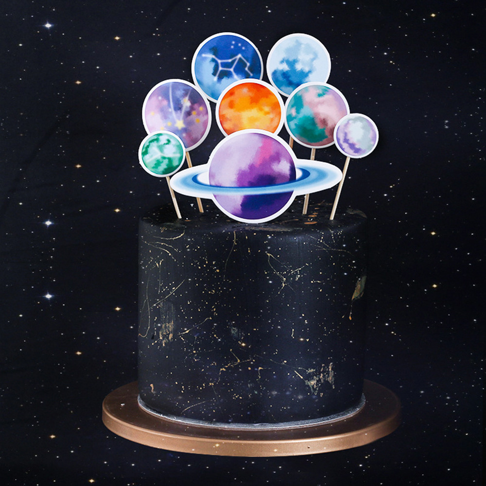 1 Set Space Cake Insert Baby Kid Birthday Party Dessert Cake