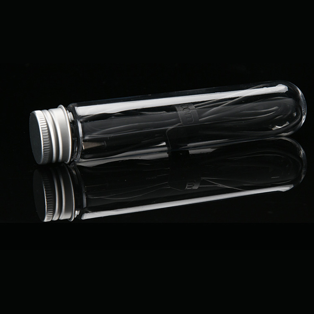 10Pcs 80ml Plastic Clear Cylinder Test Tubes with Lids Candy Bottle