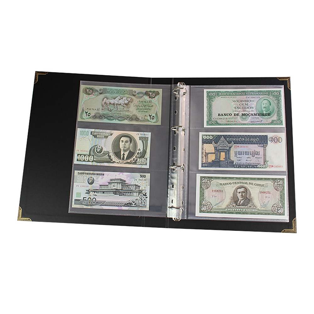 300 Sheets Currency Page Money Banknote Album Folders Looseleaf