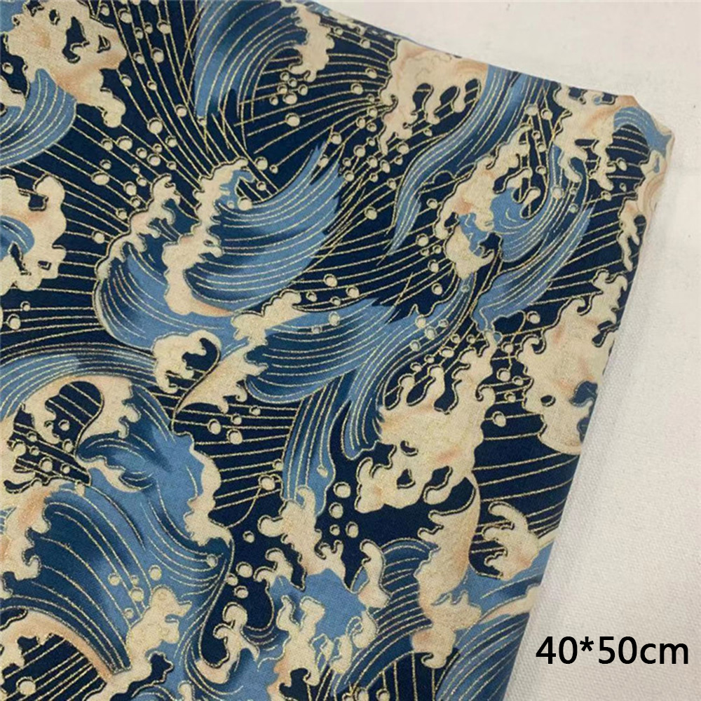 Sea Waves Cotton Fabric Japanese Style Patchwork Sewing Quilting Craft Materials