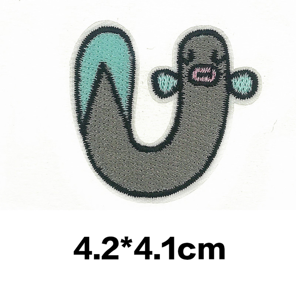A-Z Animal Cartoon Letter Patches Embroidered Alphabet Applique DIY Sewing Badge - Picture 33 of 38