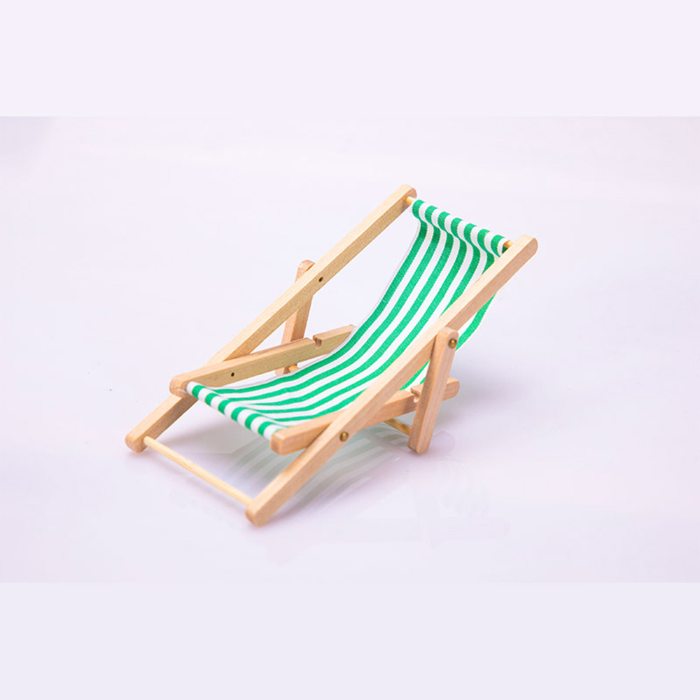 1/12 Dollhouse Miniature Deck Chair Beach Lounge Chair Model Doll Home Ornaments - Picture 9 of 11