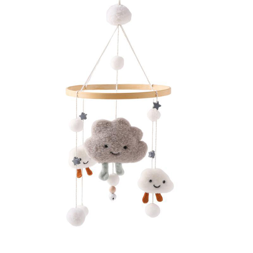 Baby Crib Mobile Wooden Felt Craft Infant Nursery Hanging Decor Wind Chimes DIY - Picture 13 of 15