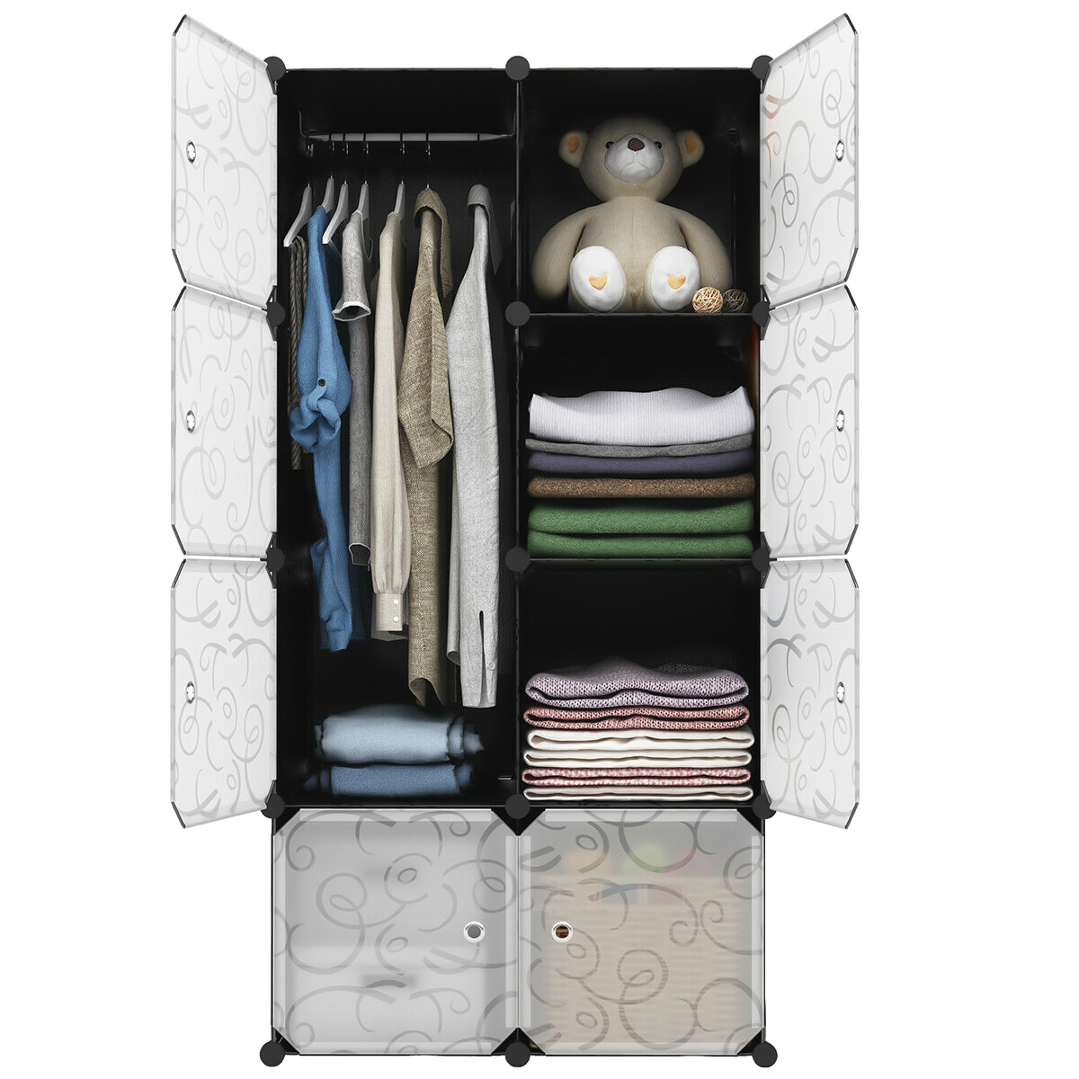 Home Bedroom Clothes Closet Wardrobe Storage Cabinet Organiser DIY Cube