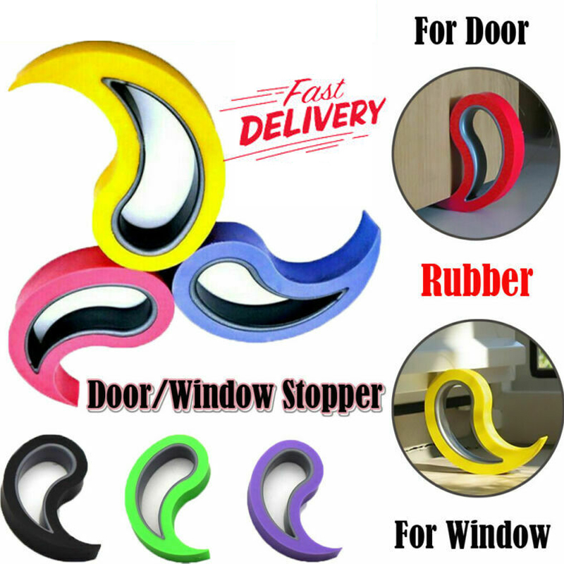 Stoppy Rubber Door Stop Jam Door Wedge Window Stopper Block Floor