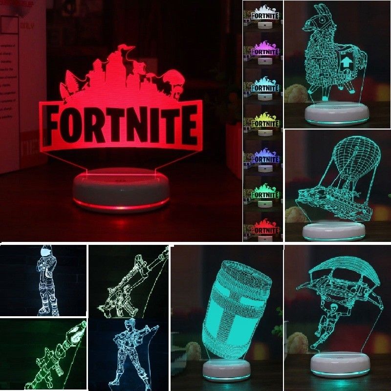 Fortnite 3d Led Night Light Colors Change Desk Table Lamp Xmas Kids Gift Game Au Ebay - roblox night light color changing 3d illusion led lamp for home