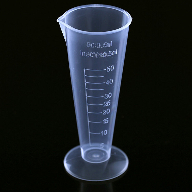 50/100ml Plastic Clear Graduated Measuring Cup Labs Beakers Liquid Measure  Mugs