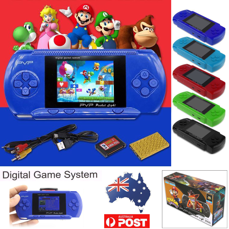 Portable Handheld Console BuiltIn 64 + 10 Game Card Retro Video For