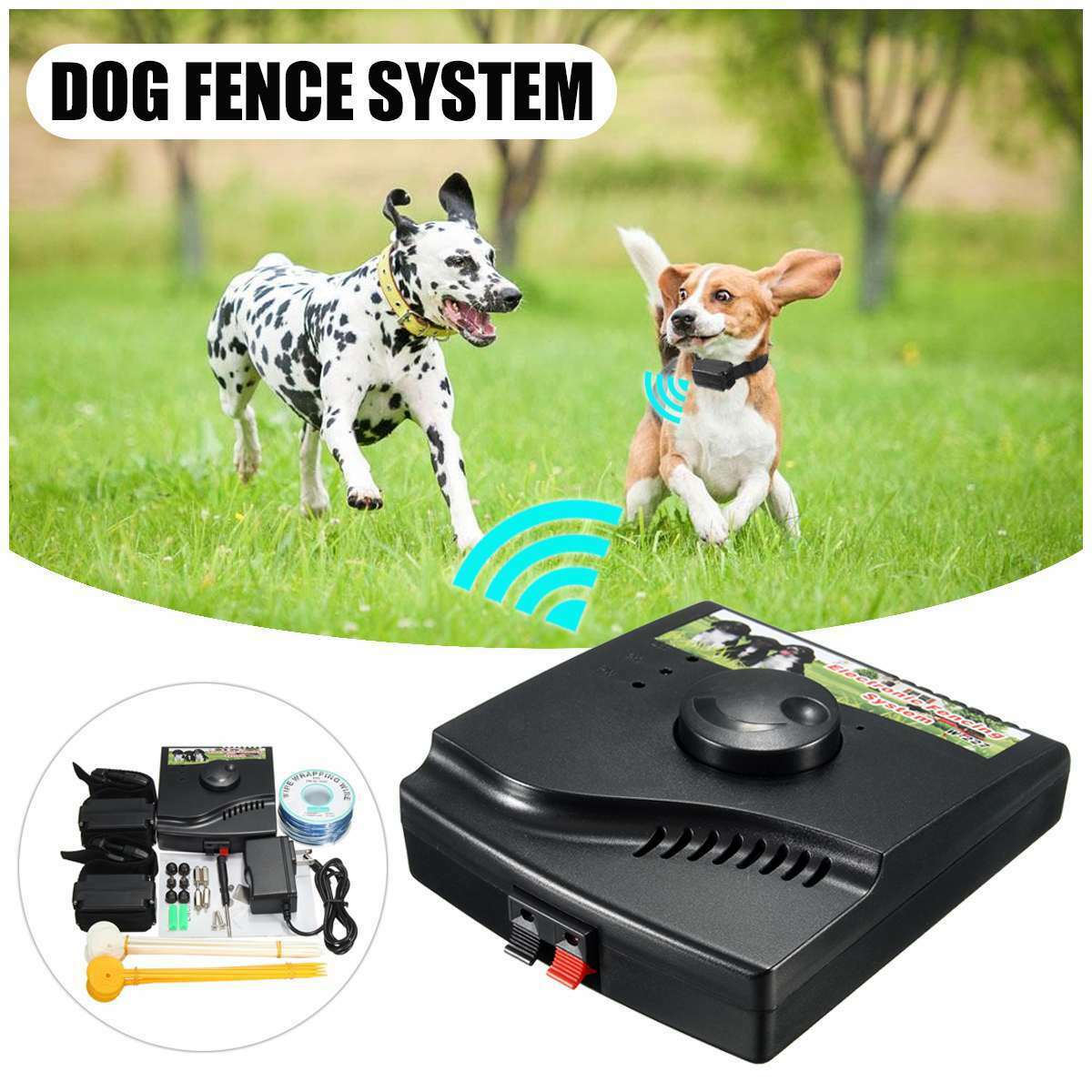 Electronic Dog Fence System Invisible Electric Wireless Pet Containment