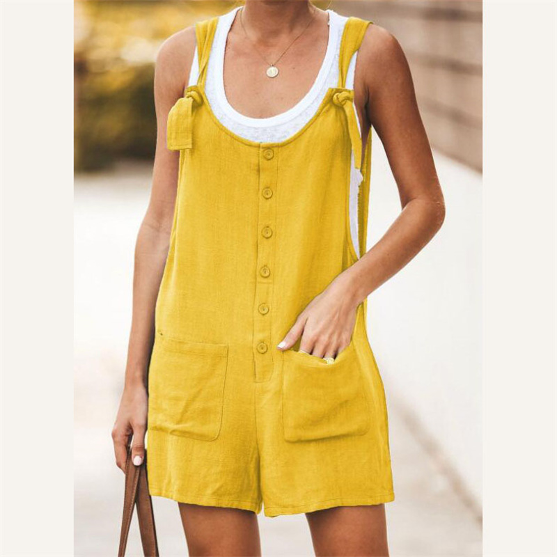 AU Womens Summer Linen Cotton Jumpsuit 