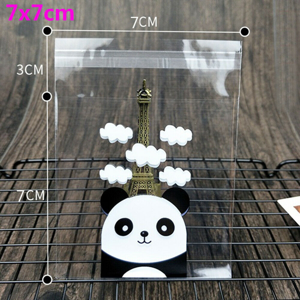 100x Panda Self-adhesive Bags Plastic Candy Cookie Gift Package Cellophane Party - Picture 11 of 12