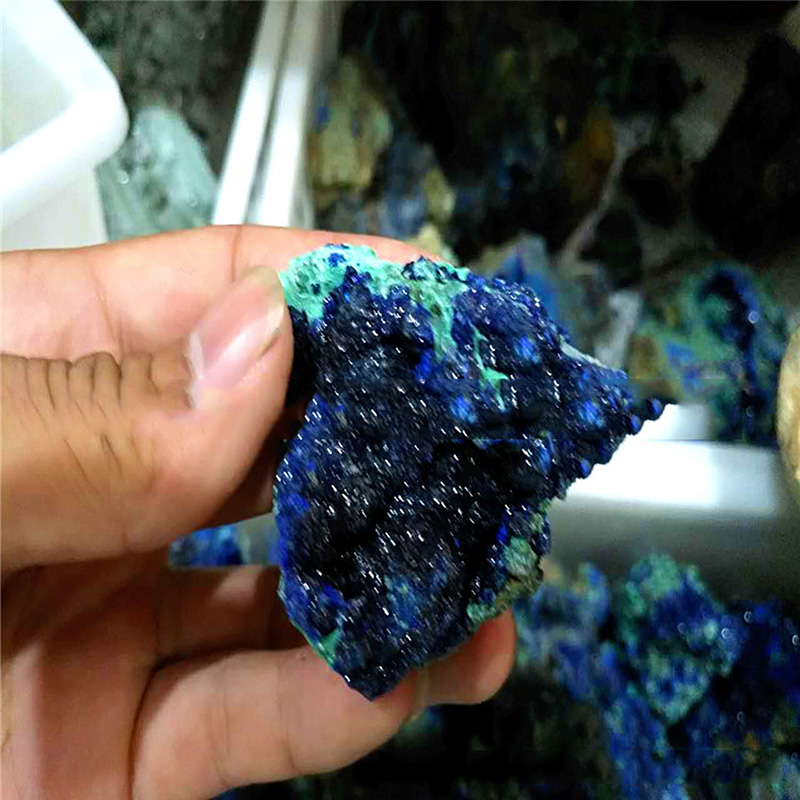 UK Natural Azurite Malachite Geode Crystal Mineral Specimen Reiki Healing Stone 