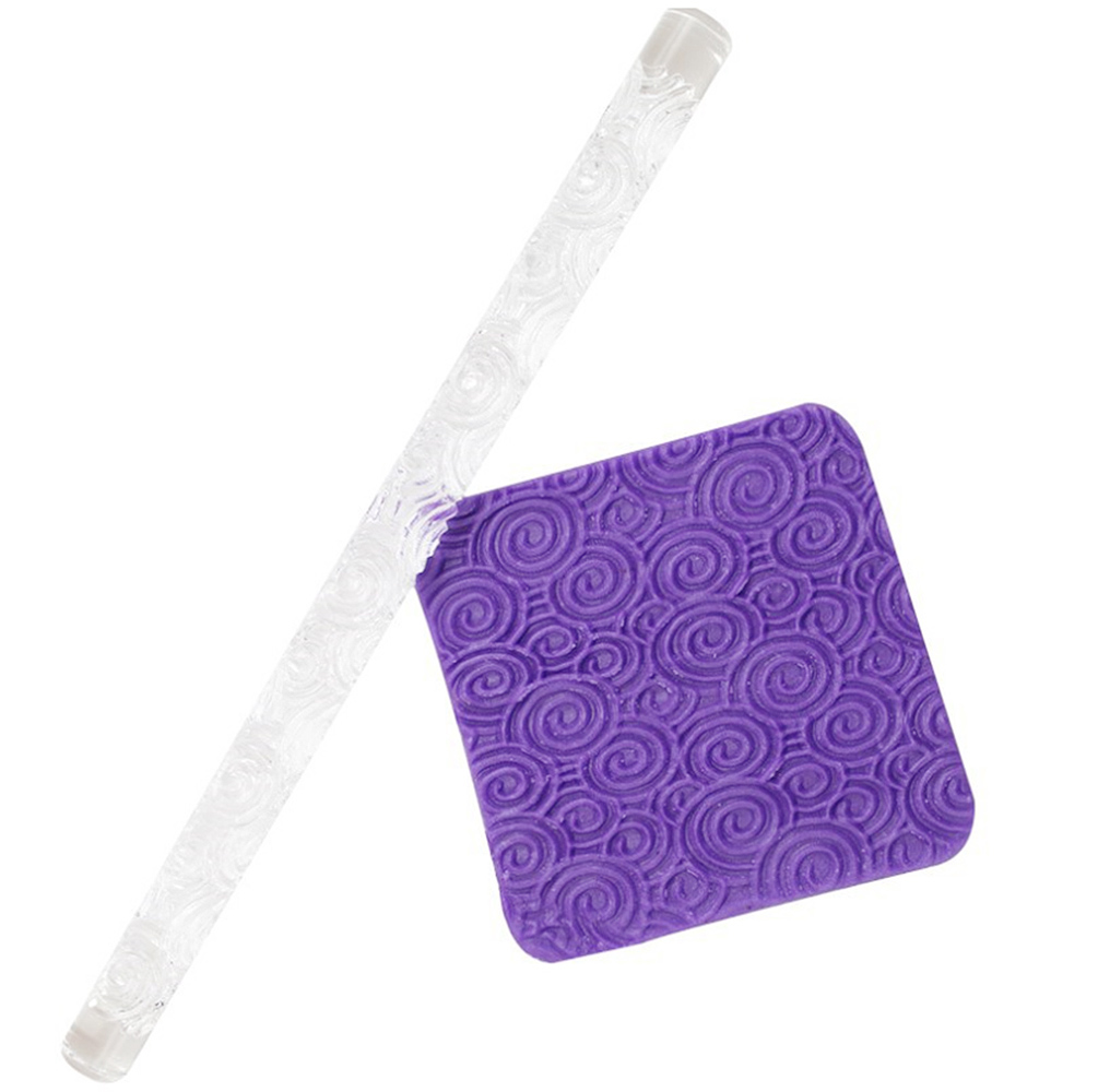 Transparent Acrylic Rolling Pin Embossed Wave Note Clay Texture Fondant Tool DIY - Picture 16 of 18