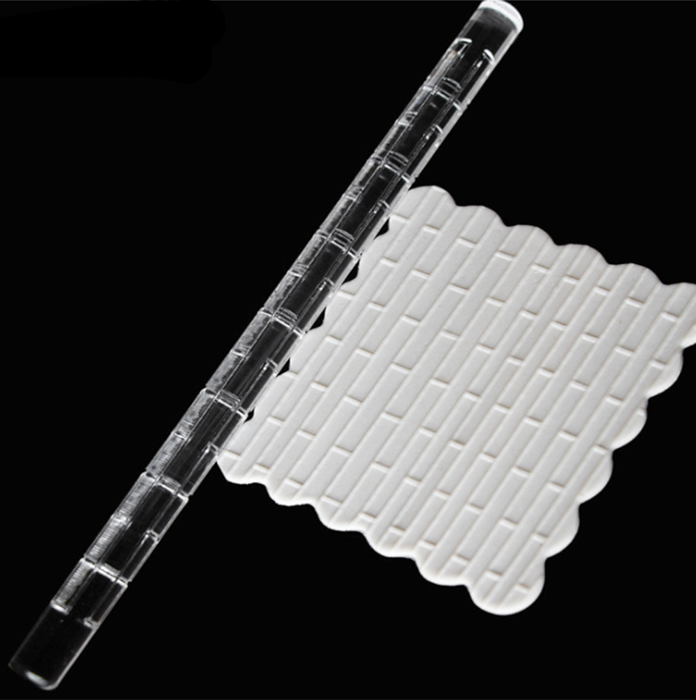 Transparent Acrylic Rolling Pin Embossed Wave Note Clay Texture Fondant Tool DIY - Picture 17 of 18