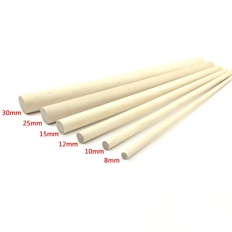 30cm Round 8mm-30mm Wood Sticks Pine Rod Strip Model DIY Craft Hand Making Acc