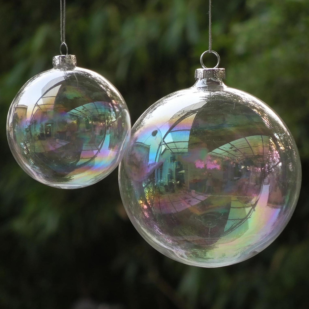 ABOOFAN 2pcs Fake Bubbles Christmas Sphere Fillable Baubles Christmas  Transparent Filled Round Ball Christmas Tree Decoration Ball Christmas  Baubles