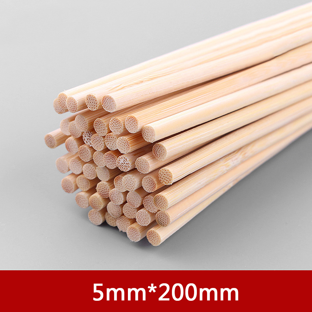 Unfinished Bamboo Stick Round Woodworking Smooth Dowel Rods for Crafts  Building Material Ornaments Boat Making , 20 Pieces 6×300mm 