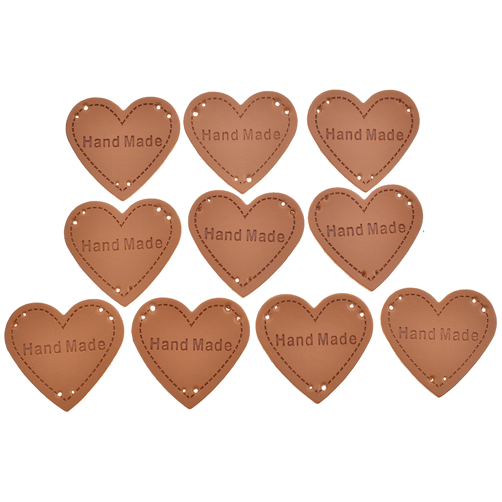  Healifty 200 Pcs Heart Clothes Tags Leather Tags for