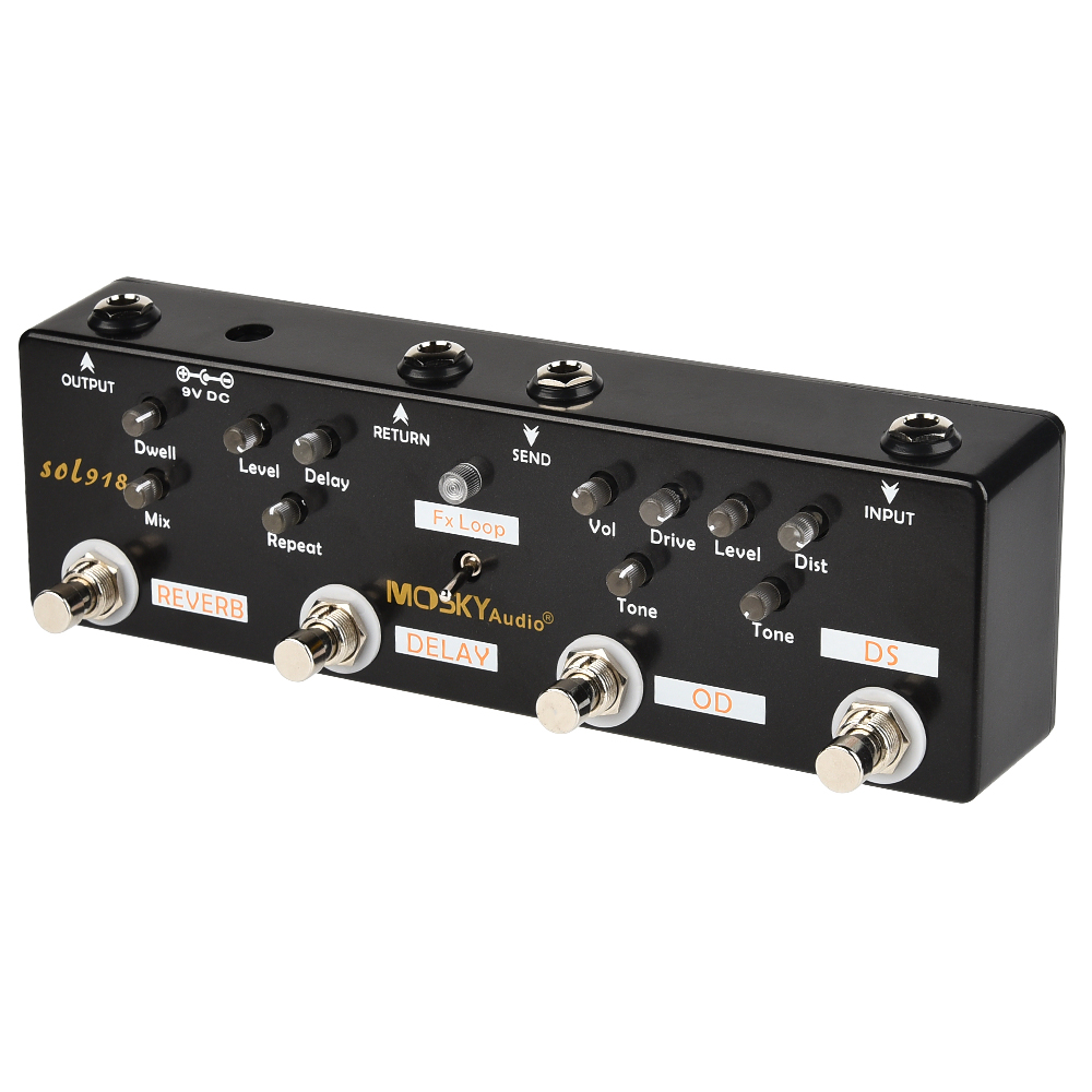 MOSKY Guitar Multi Effect Pedal Reverb Delay Looper Overdrive