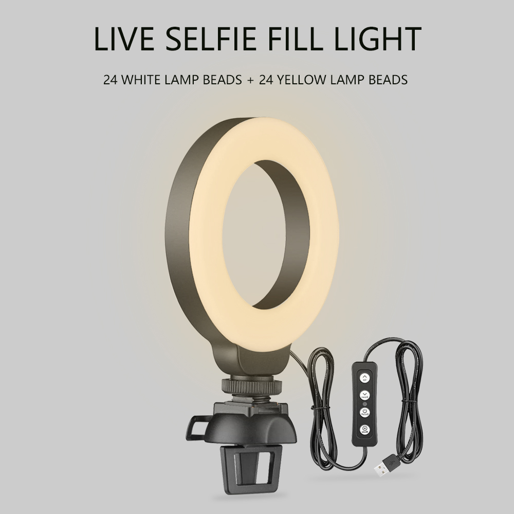 4" LED Ring Light for Laptop Conference Lighting with Clip for Vlog