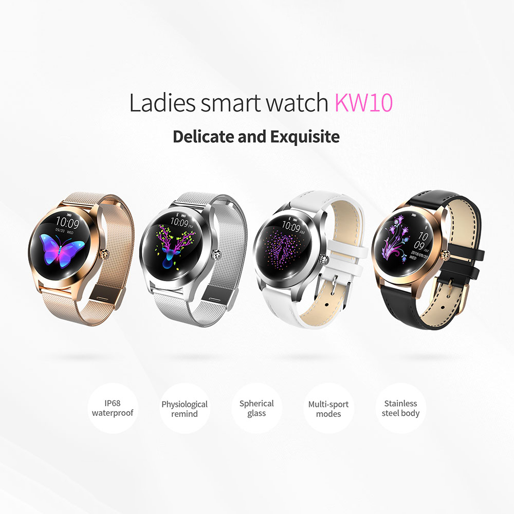 KW20 IP68 Waterproof Smart Watch Women Heart Rate Monitor Sports