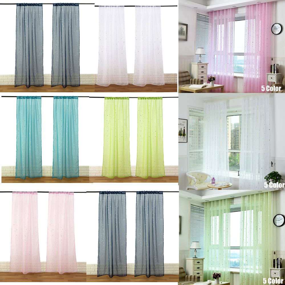 New 5 Color Tulle Voile Door Window Curtain Drape Panel