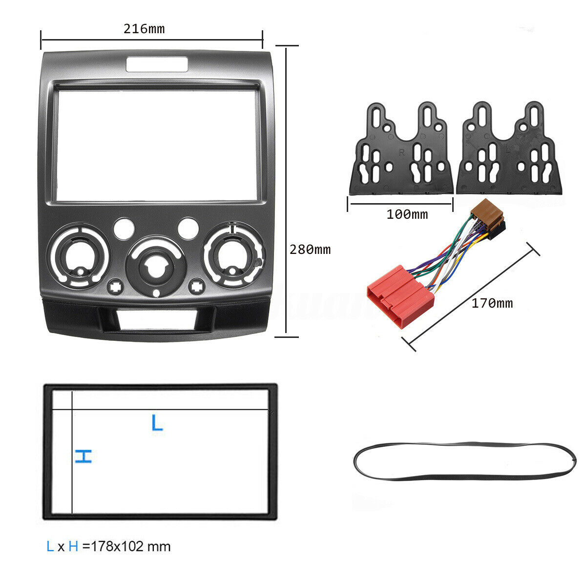 For Ford Ranger PK/PJ For Mazda BT-50 07-2011 Double-Din Fascia Facia